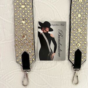 Bandoliere Black and Gold Crossbody Strap